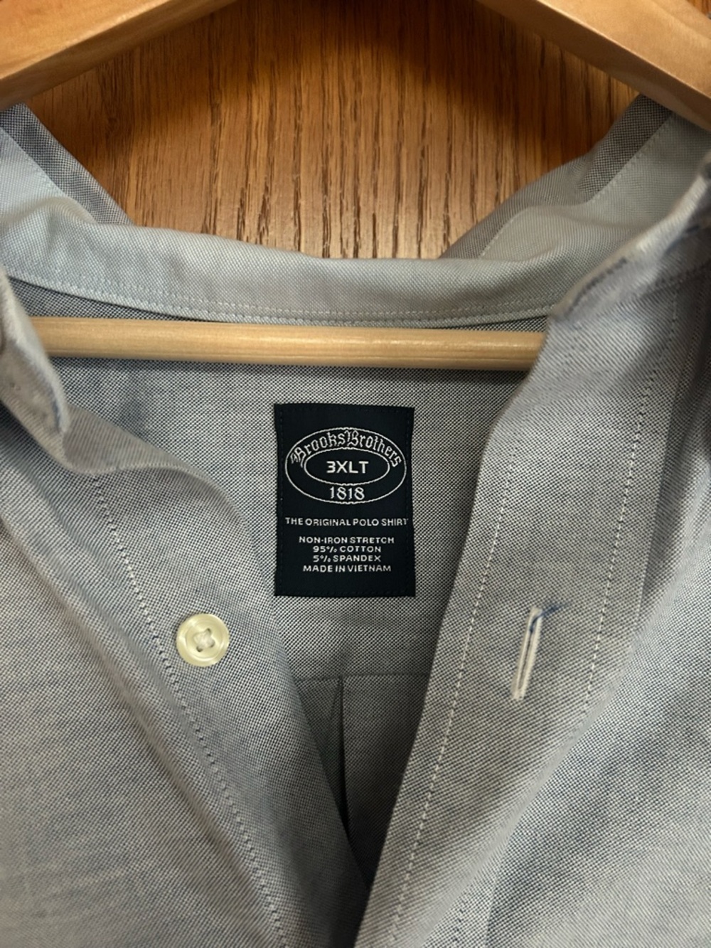 Brooks Brothers Light Gray Button-Down Oxford Shirt